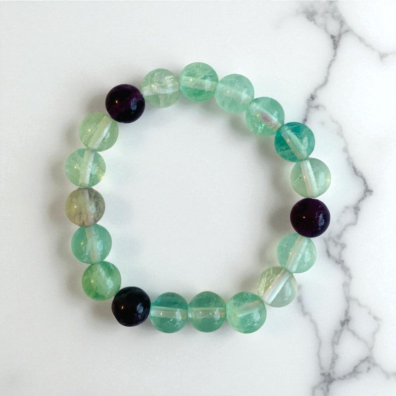 Mystic Garden duo Bracelets | Kunzite & Fluorite Stones β For Women | Includes: Bracelet (Set of 2)
