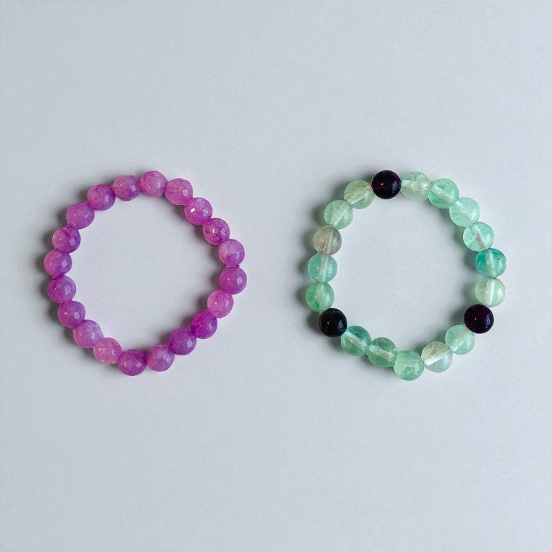 Mystic Garden duo Bracelets | Kunzite & Fluorite Stones β For Women | Includes: Bracelet (Set of 2)