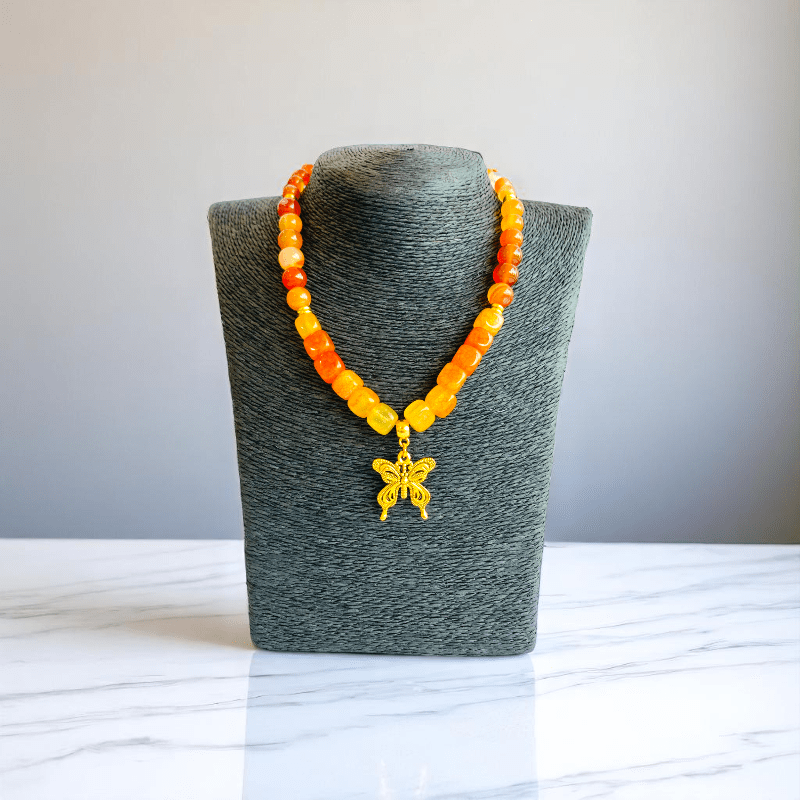 Fiery Grace Necklace | Carnelian Stone - For Women | Includes: Necklace