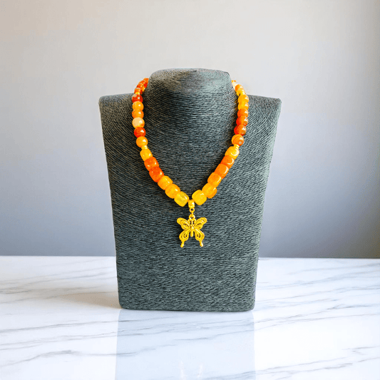 Fiery Grace Necklace | Carnelian Stone - For Women | Includes: Necklace