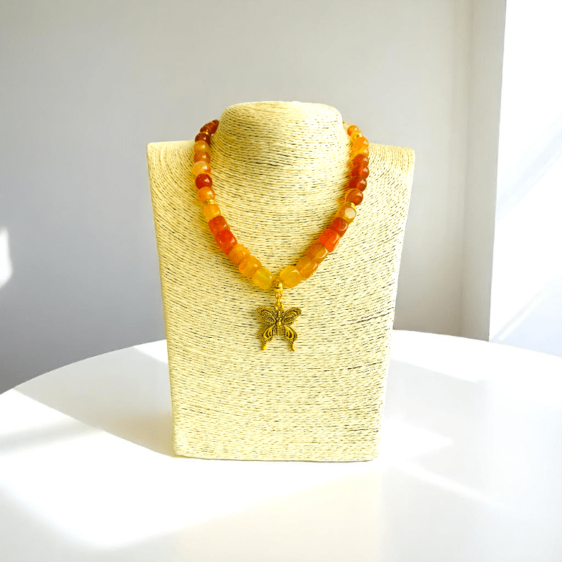 Fiery Grace Necklace | Carnelian Stone - For Women | Includes: Necklace