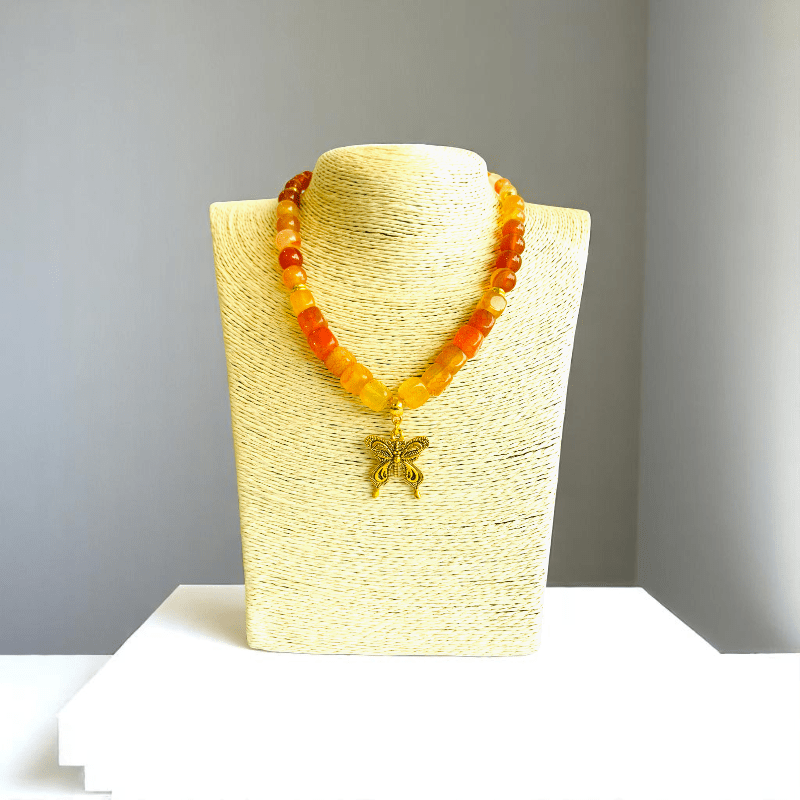 Winged Ember Set | Carnelian Stone - For Women | Includes: Necklace, Bracelet, Earring
