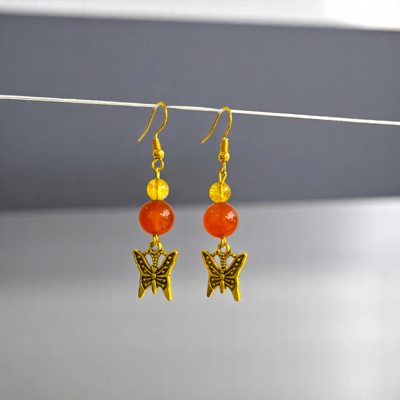Winged Ember Set | Carnelian Stone - For Women | Includes: Necklace, Bracelet, Earring
