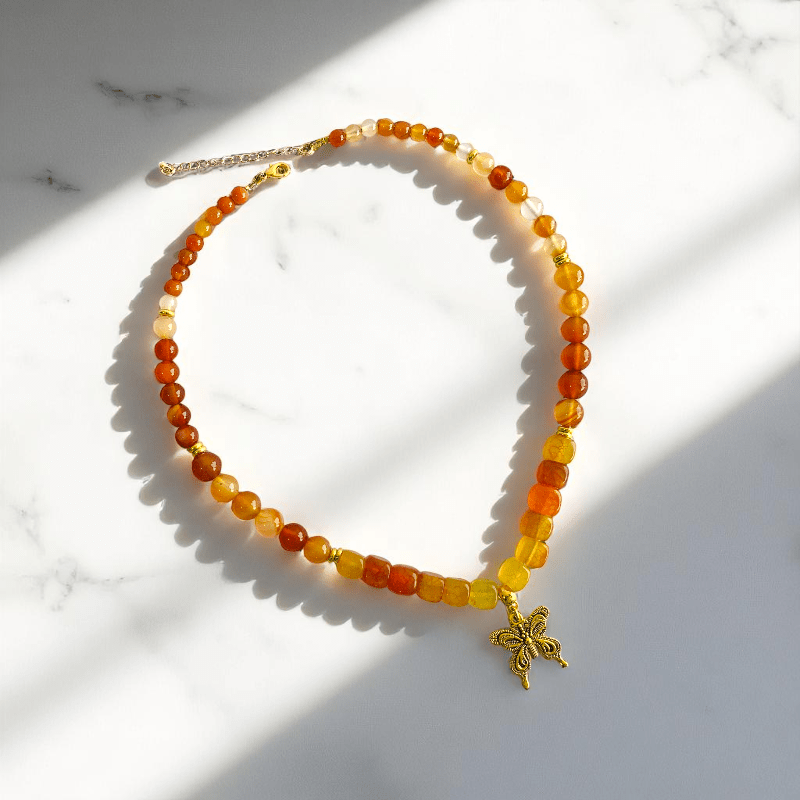 Fiery Grace Necklace | Carnelian Stone - For Women | Includes: Necklace