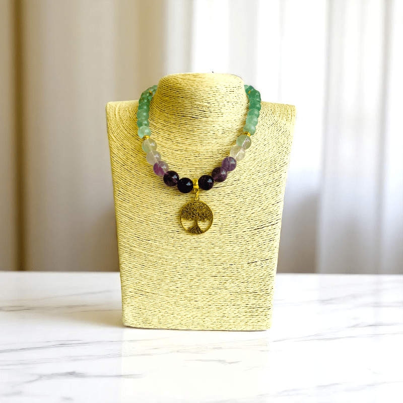 Mystic Clarity Necklace | Fluorite Stone - For Women | Includes: Necklace