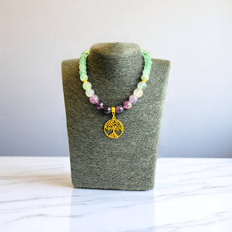 Mystic Clarity Necklace | Fluorite Stone - For Women | Includes: Necklace
