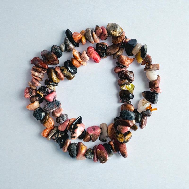 Boho Dual Layer Bracelet | Rhodonite Stone – For Women | Includes: Bracelet