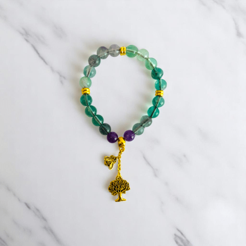 Aurora Glow Set | Fluorite Stone - For Women | Includes: Necklace, Bracelet, Earring