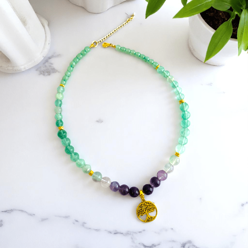 Mystic Clarity Necklace | Fluorite Stone - For Women | Includes: Necklace