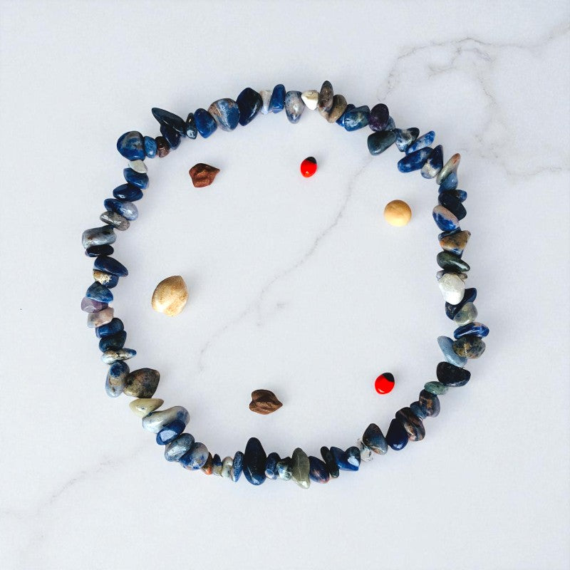 Indigo Dream Dual Layer Bracelet | Lapis Lazuli Chips โ For Women | Includes: Bracelet