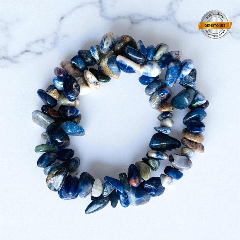 Indigo Dream Dual Layer Bracelet | Lapis Lazuli Chips โ For Women | Includes: Bracelet