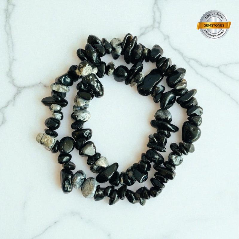 Mystic Flakes Dual Layer Bracelet | Snowflake Obsidian Chips β For Women | Includes: Bracelet