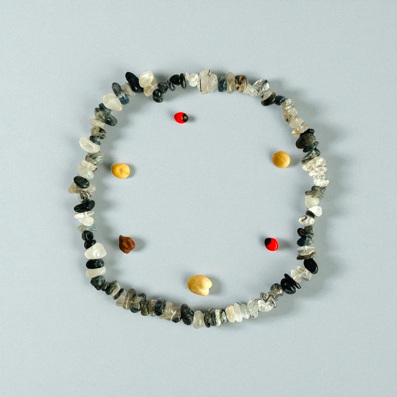Youthful Gleam Bracelet | Black Rutile Quartz Chips โ For Women | Includes: Bracelet