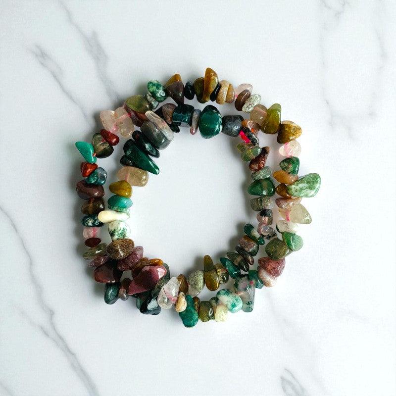 Sacred Roots Dual Layer Bracelet | Indian Agate Chips – For Women | Includes: Bracelet