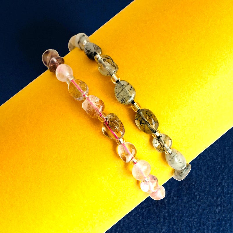 Trinity Charm | Dragon Agate, Rose Quartz & Carnelian - For Women | Includes: Bracelets (Set of 2)