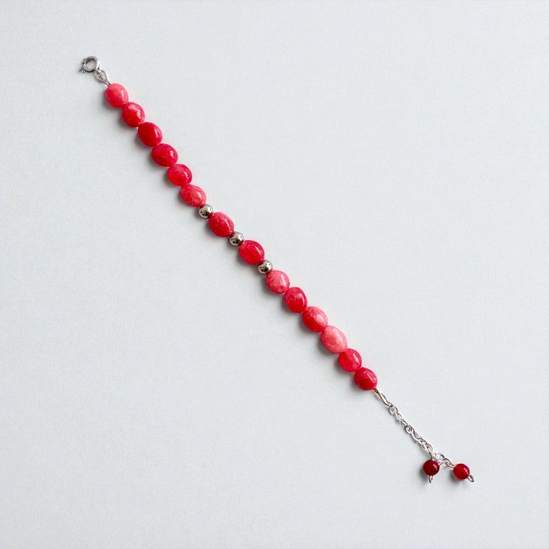 Blush Harmony Silver Bracelet | Pink Jade & 925 Silver β For Women | Includes: Bracelet