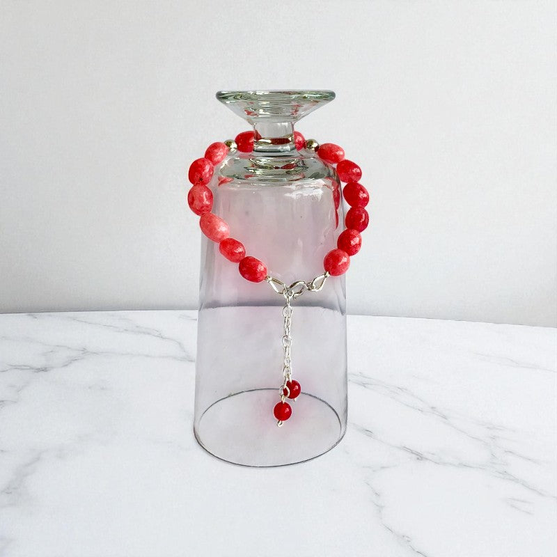 Blush Harmony Silver Bracelet | Pink Jade & 925 Silver β For Women | Includes: Bracelet