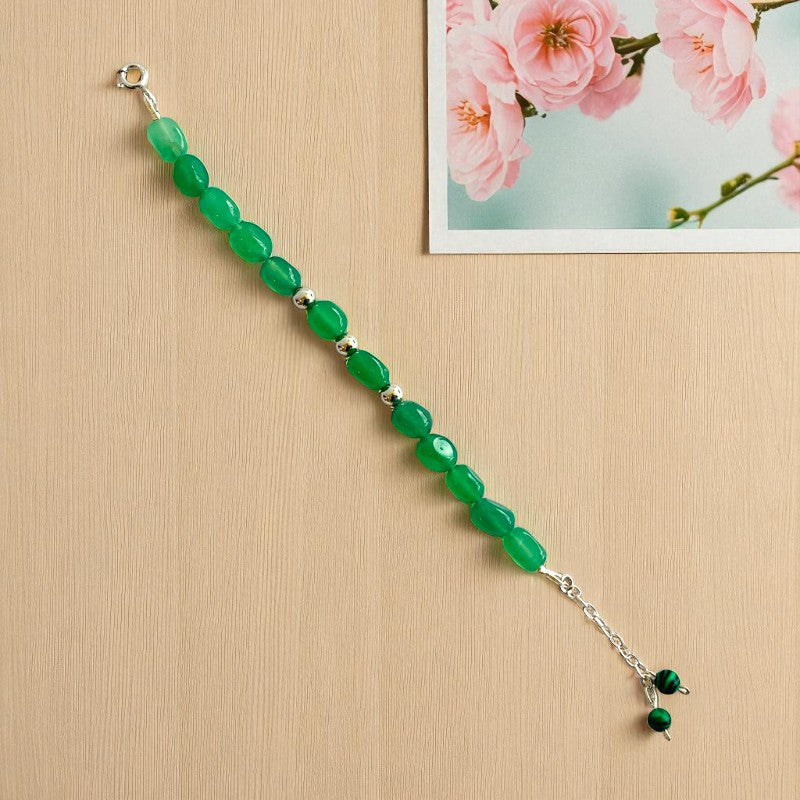 Emerald Glow Silver Bracelet | Green Aventurine & 925 Silver β For Women | Includes: Bracelet