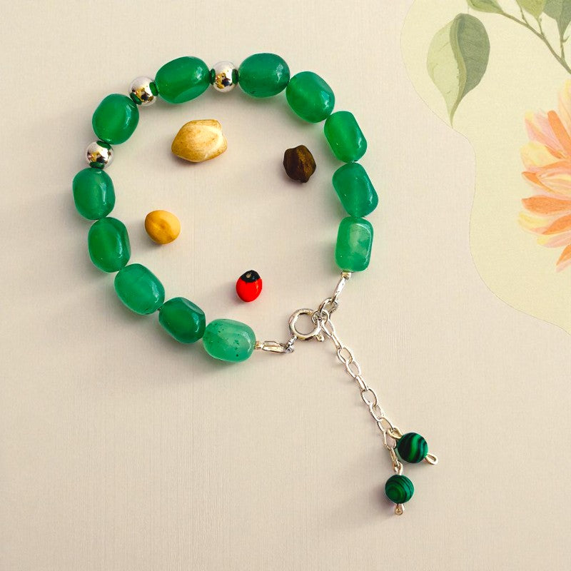 Emerald Glow Silver Bracelet | Green Aventurine & 925 Silver β For Women | Includes: Bracelet
