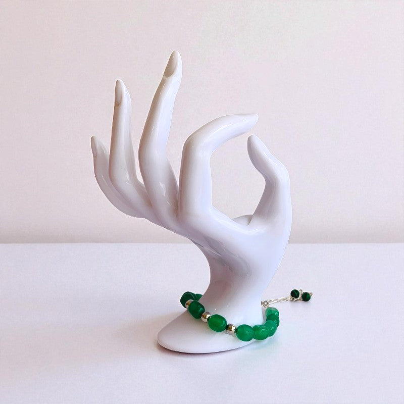 Emerald Glow Silver Bracelet | Green Aventurine & 925 Silver β For Women | Includes: Bracelet