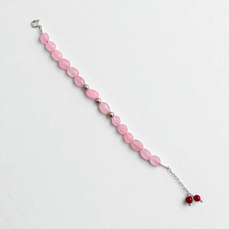 Rose Bloom Silver Bracelet | Rose Quartz & 925 Silver β For Women | Includes: Bracelet