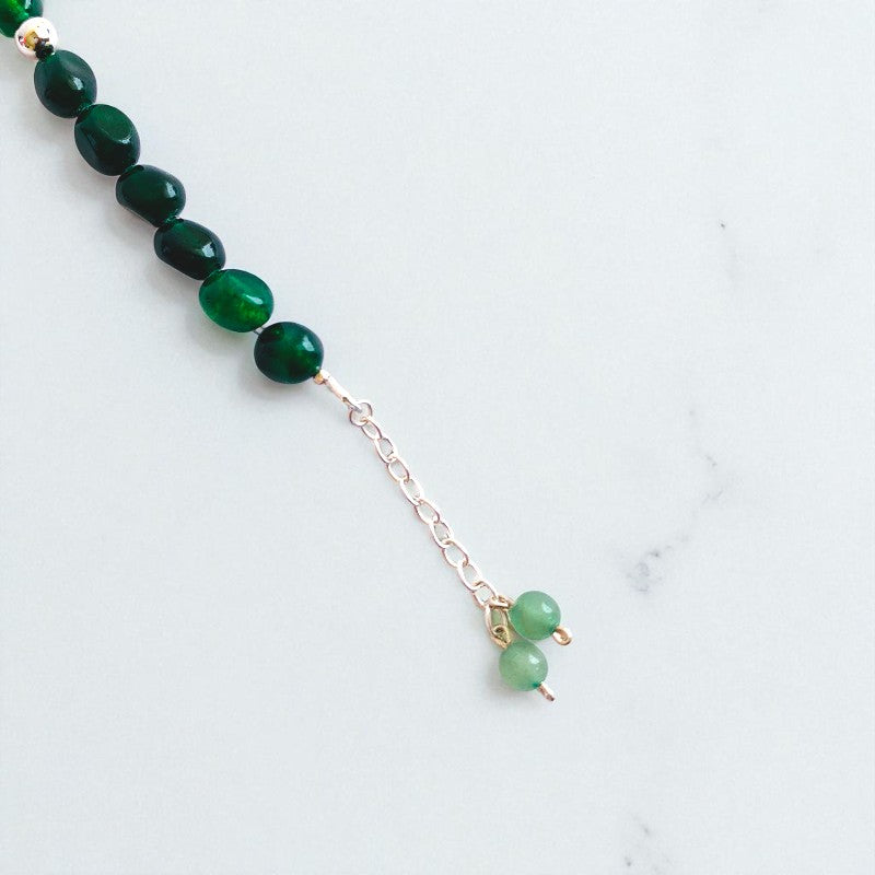 Emerald Serenity Silver Bracelet | Green Jade & 925 Silver β For Women | Includes: Bracelet