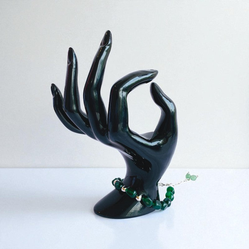 Emerald Serenity Silver Bracelet | Green Jade & 925 Silver β For Women | Includes: Bracelet