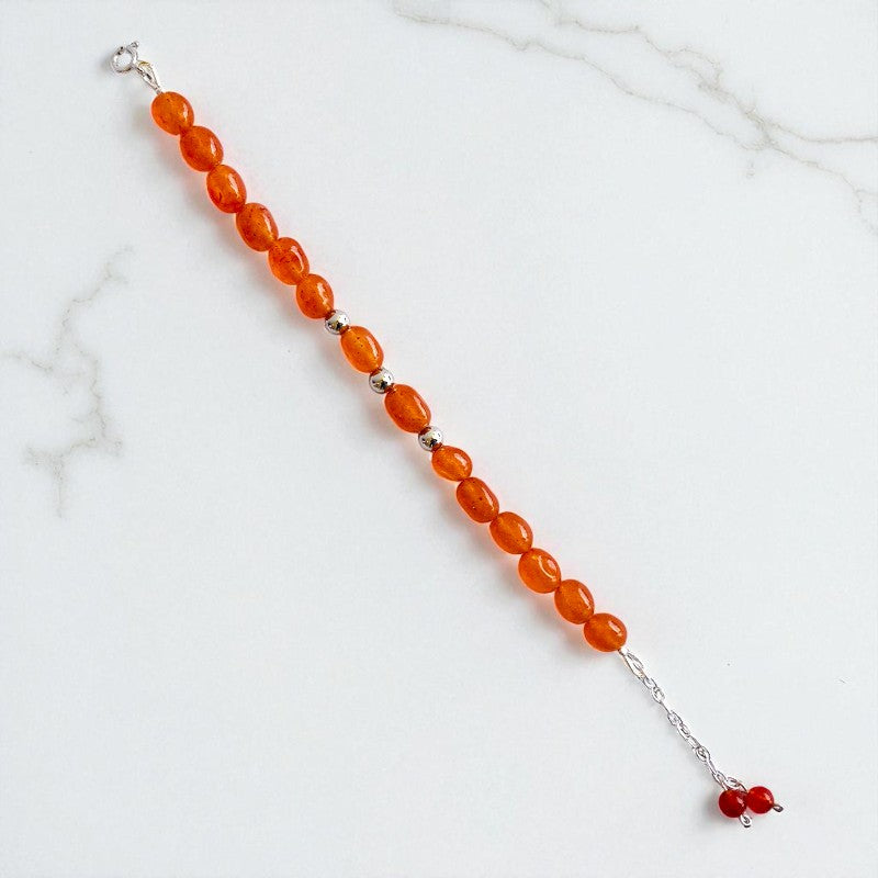 Jade Phoenix Silver Bracelet | Orange Jade & 925 Silver β For Women | Includes: Bracelet