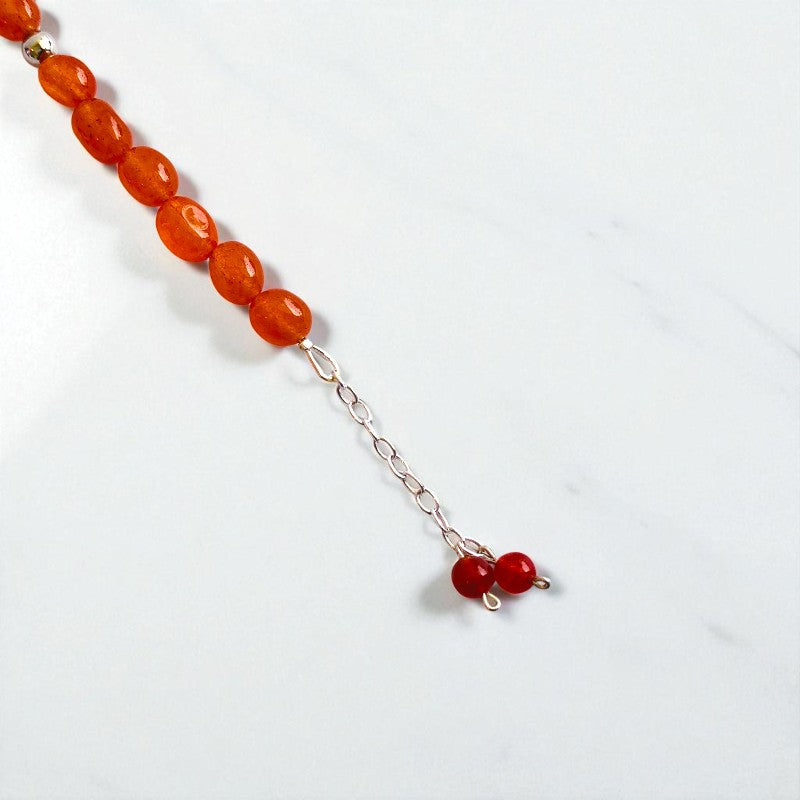 Jade Phoenix Silver Bracelet | Orange Jade & 925 Silver β For Women | Includes: Bracelet