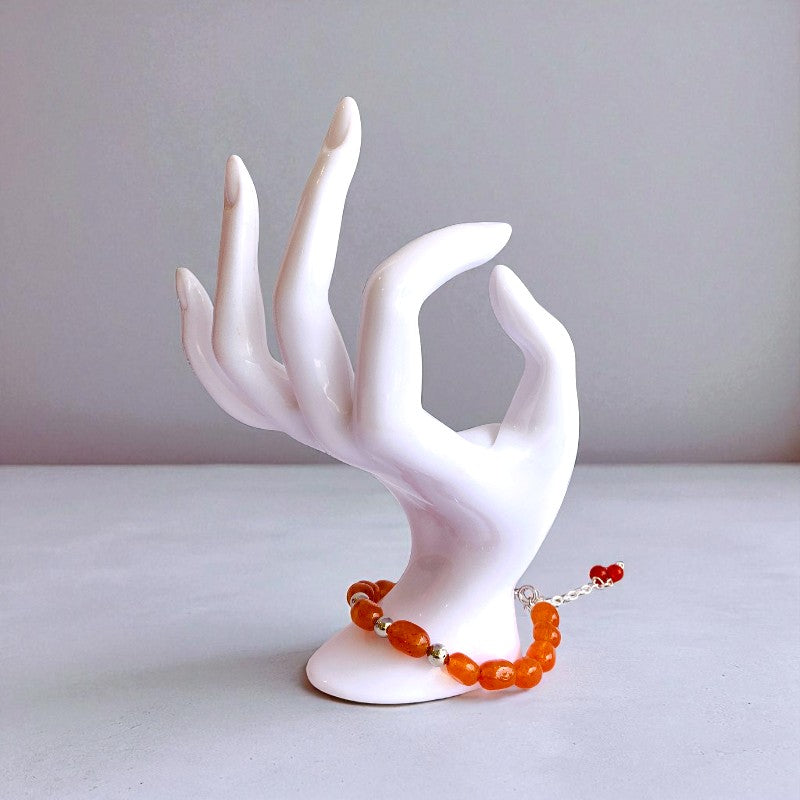 Jade Phoenix Silver Bracelet | Orange Jade & 925 Silver β For Women | Includes: Bracelet