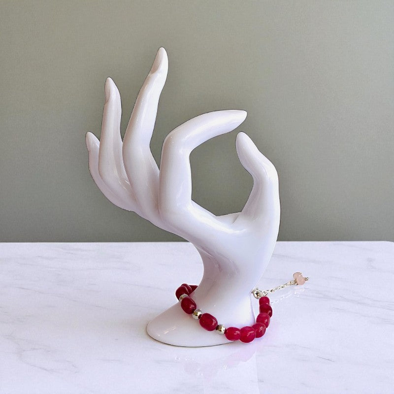 Redwood Silver Bracelet | Red Onyx & 925 Silver β For Women | Includes: Bracelet