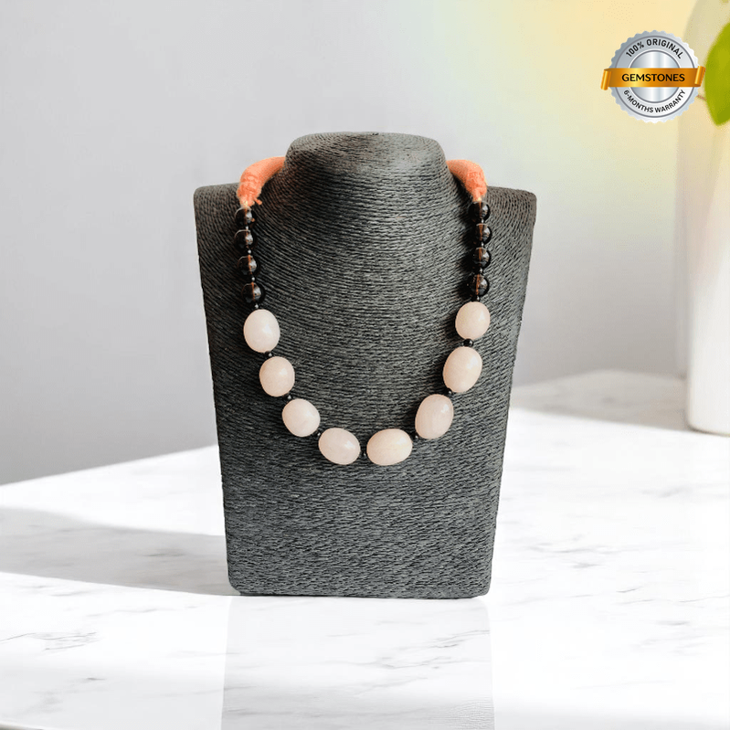 Balanced Heart Necklace | Rose Quartz & Black Obsidian - For Women | Includes: Necklace
