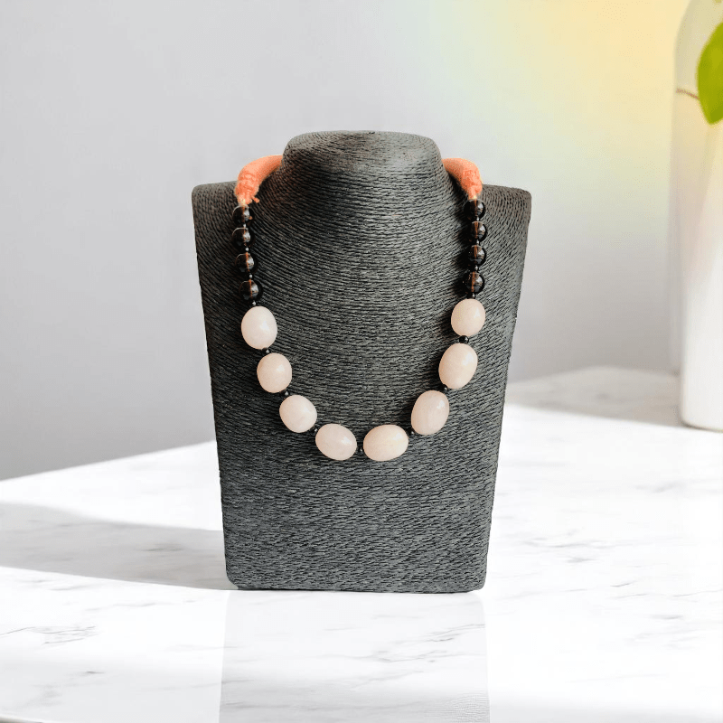 Balanced Heart Necklace | Rose Quartz & Black Obsidian - For Women | Includes: Necklace