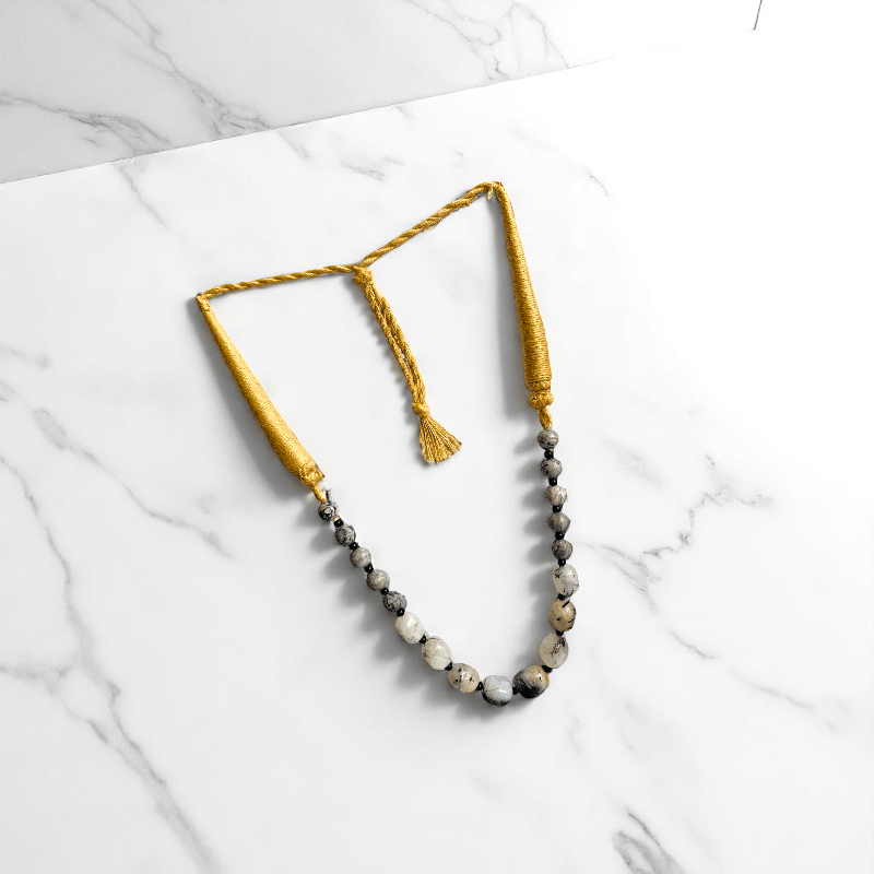 Mystic Threads Necklace | Black Rutile Stone - For Women | Includes: Necklace
