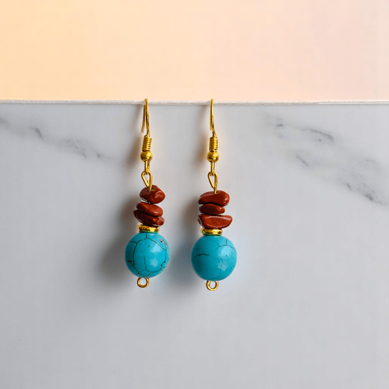 Ocean Dream Set | Blue Agalmatolite, Impression Jasper & Aqua Terra Jasper - For Women | Includes: Necklace, Bracelet, Earring