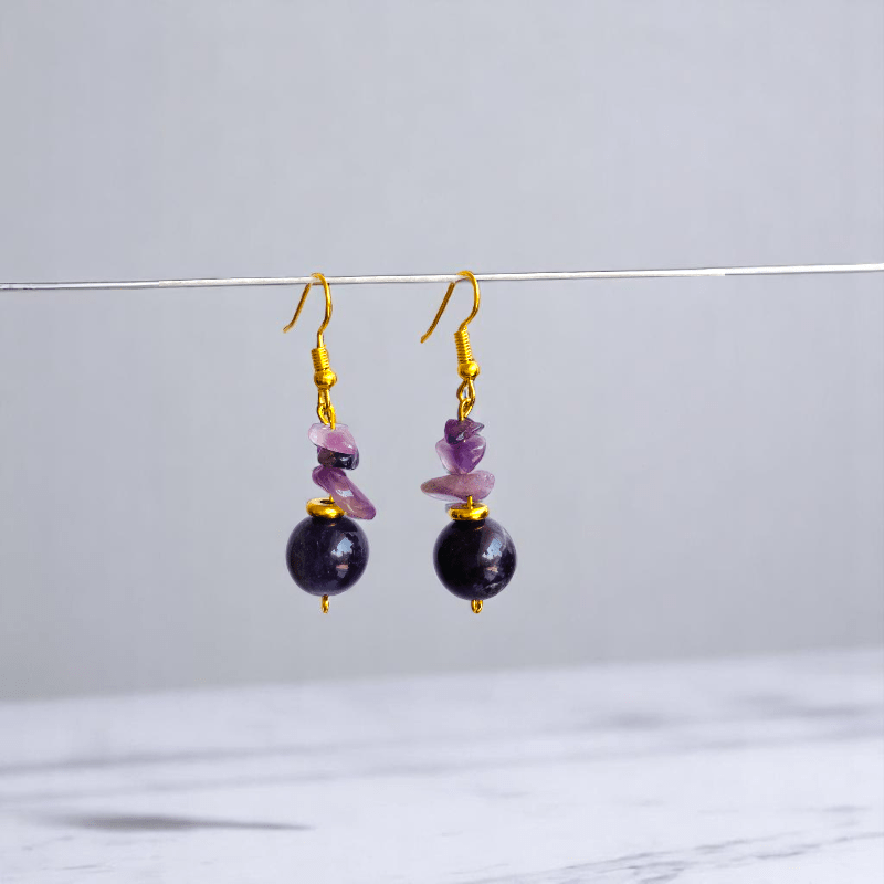 Royal Purity Set | Amethyst & White Jade Stone - For Women | Includes: Necklace, Bracelet, Earring