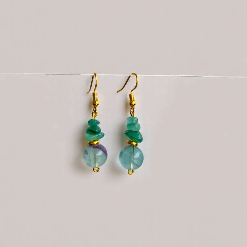 Vital Harmony Set | Green Aventurine & Red Onyx Stone - For Women | Includes: Necklace, Bracelet, Earring