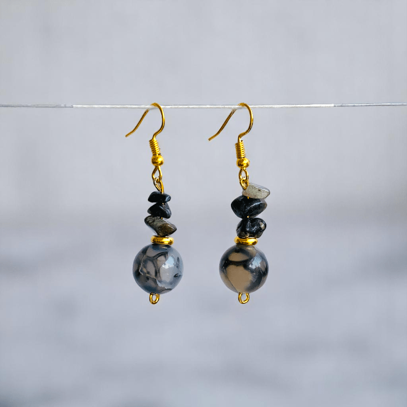 Dragon's Grace Set | Dragon Agate Stone - For Women | Includes: Necklace, Bracelet, Earring