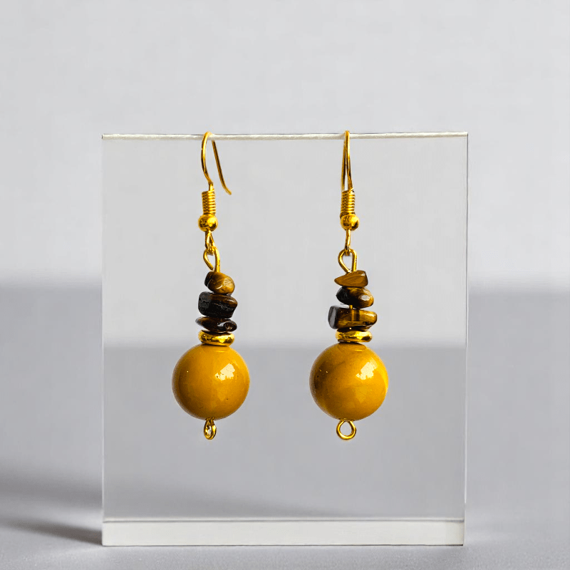 Golden Guardian Set | Yellow Aventurine & Tiger Eye Stone - For Women | Includes: Necklace, Bracelet, Earring