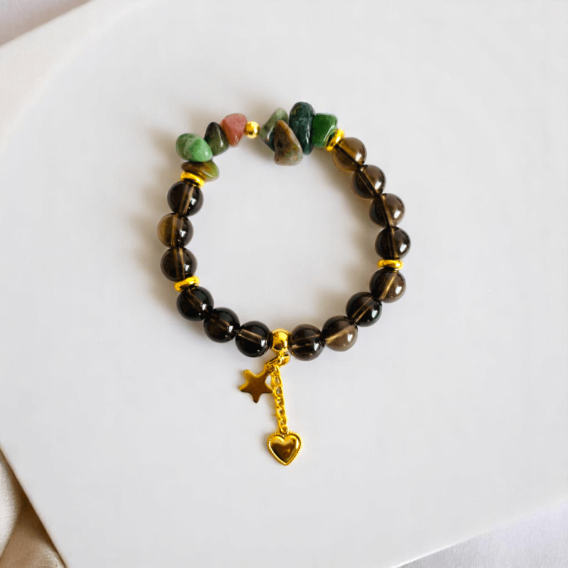 Fiery Earth Set | Red Tiger Eye & Indian Agate Stone - For Women | Includes: Necklace, Bracelet, Earring