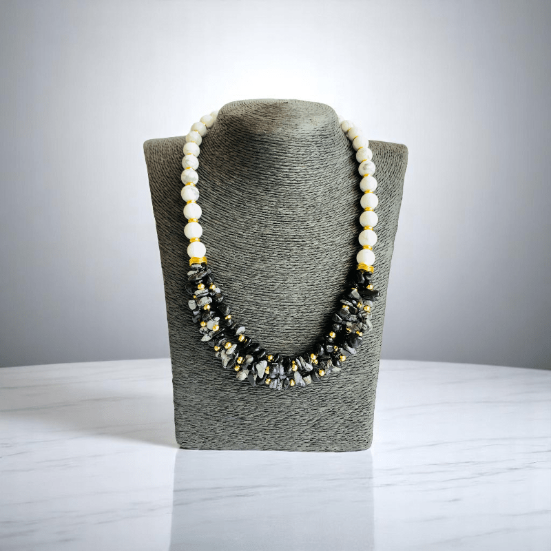 Winter Calm Set | Snowflake Stone & White Howlite - For Women | Includes: Necklace, Bracelet, Earring