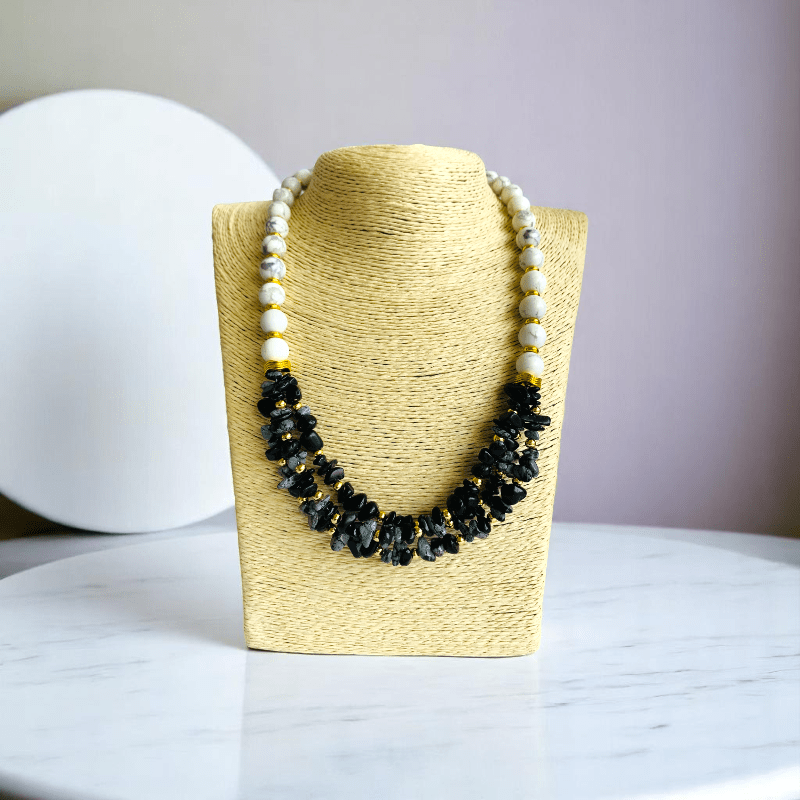 Winter Calm Set | Snowflake Stone & White Howlite - For Women | Includes: Necklace, Bracelet, Earring