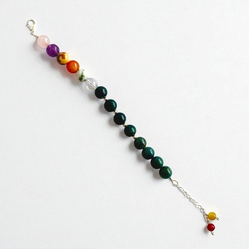 Green Serenity Asymmetric Silver Bracelet | Green Aventurine, 925 Silver β For Women | Includes: Bracelet