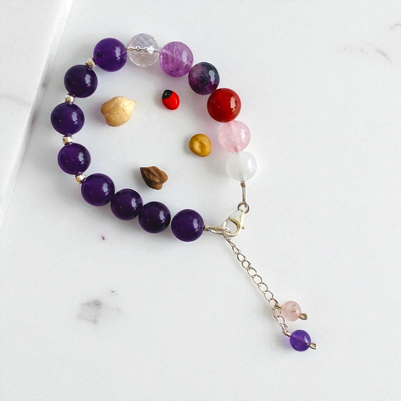 Grapevine Asymmetric Silver Bracelet | Amethyst & 925 Silver β For Women | Includes: Bracelet