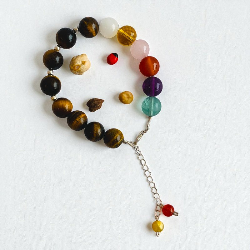 Earth Warrior Asymmetric Silver Bracelet | Tiger Eye & 925 Silver β For Women | Includes: Bracelet