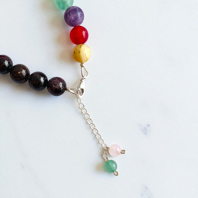 Zen Flow Asymmetric Silver Bracelet | Garnet & 925 Silver β For Women | Includes: Bracelet