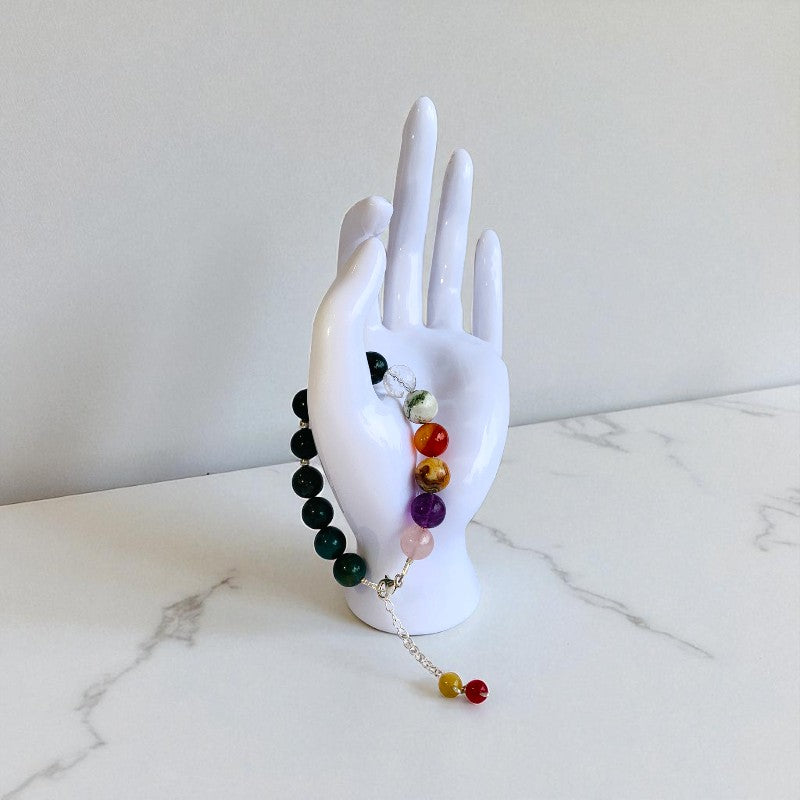 Green Serenity Asymmetric Silver Bracelet | Green Aventurine, 925 Silver β For Women | Includes: Bracelet