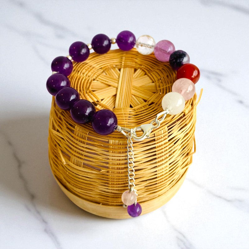 Grapevine Asymmetric Silver Bracelet | Amethyst & 925 Silver β For Women | Includes: Bracelet