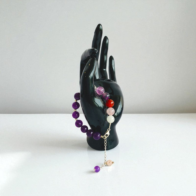 Grapevine Asymmetric Silver Bracelet | Amethyst & 925 Silver β For Women | Includes: Bracelet