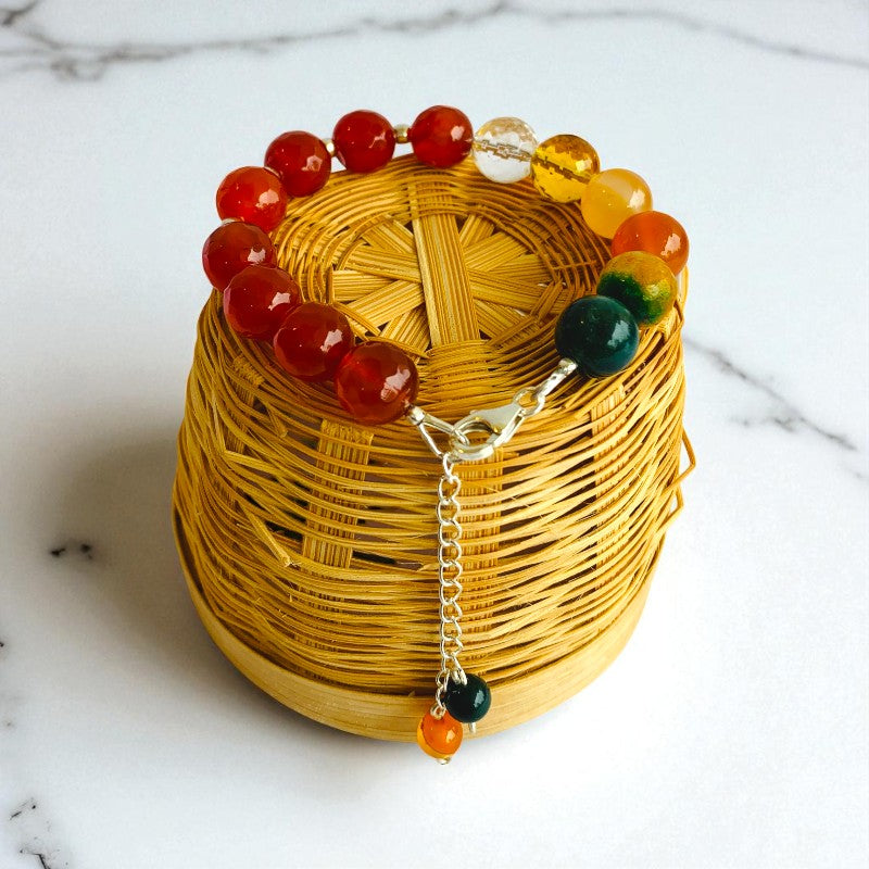 Volcanic Root Asymmetric Silver Bracelet | Red Onyx & 925 Silver β For Women | Includes: Bracelet